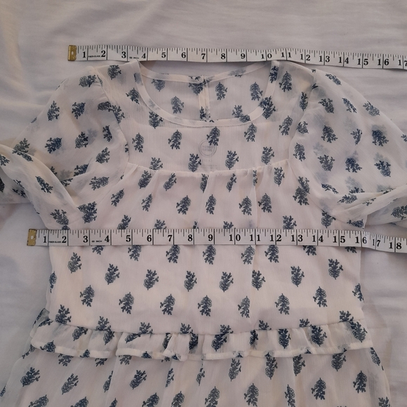 ● Wonder Nation | Girl Short Sleeve Chiffon Peasant Drees - Picture 10 of 14